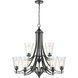 Natalie 9 Light 32 inch Matte Black Chandelier Ceiling Light